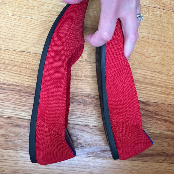 Rothy's Womens 8.5 Red The Point Knit Flat Balletcore Comfort Sustainable Preppy - Picture 13 of 15